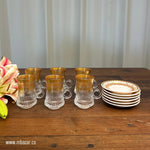 Gold Edge Glass Tea Cup and Sauser Set