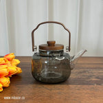 Wood Lid Stovetop Modern Design Teapot