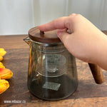 Wood Lid Stovetop Modern Design Teapot