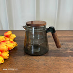 Wood Lid Stovetop Modern Design Teapot