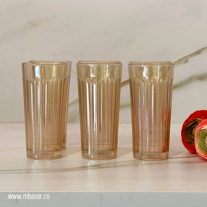 6-Piece Trasparent Bronze Glass Set