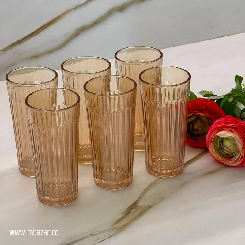 6-Piece Trasparent Bronze Glass Set