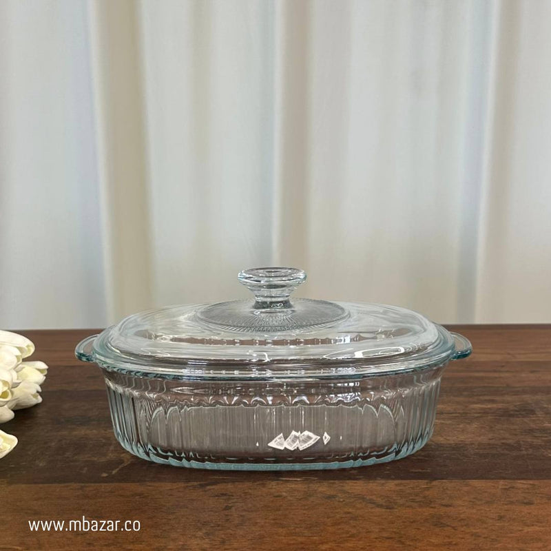 2pcs Heat Resistant Oval Glass Casserole