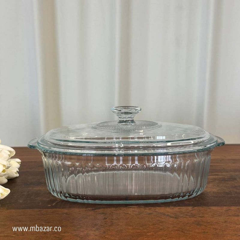 2pcs Heat Resistant Oval Glass Casserole