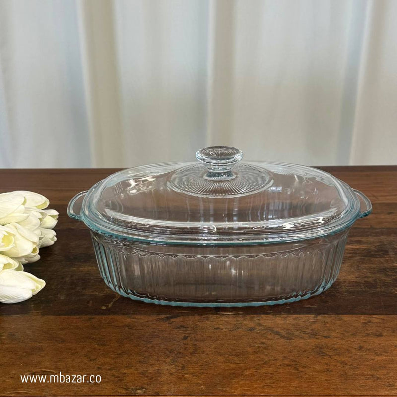 2pcs Heat Resistant Oval Glass Casserole