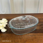 2pcs Heat Resistant Oval Glass Casserole