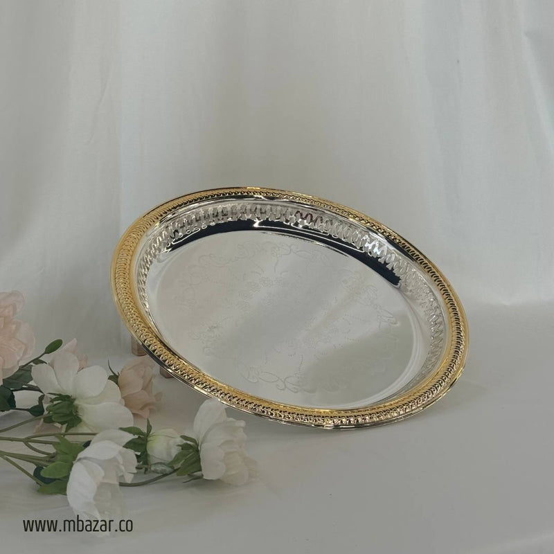 Luxury Decorative Gold Edge Round Tray