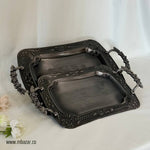 Set of 2 Luxury Decorative Steel Tray Set