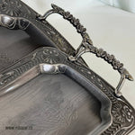 Set of 2 Luxury Decorative Steel Tray Set