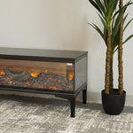 3D Modern TV Table with Fireplace Decor