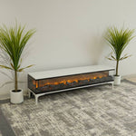 3D Modern TV Table with Fireplace Decor