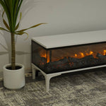 3D Modern TV Table with Fireplace Decor