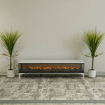 3D Modern TV Table with Fireplace Decor