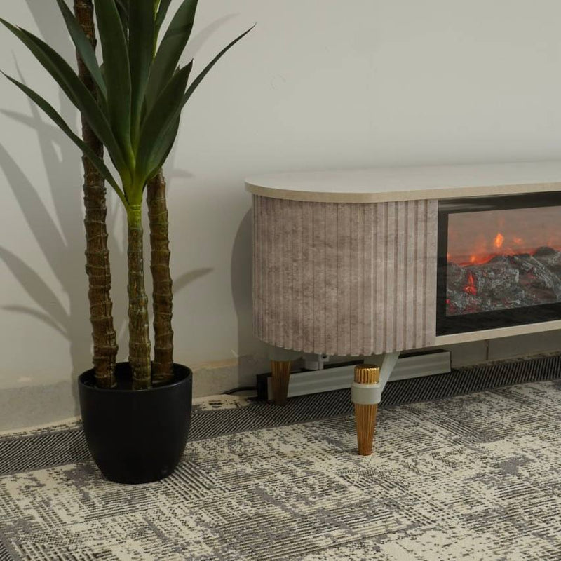 Lala Modern TV Table with Fireplace Decor