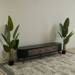 Lala Modern TV Table with Fireplace Decor