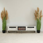 Delta Modern TV Table with Fireplace Decor