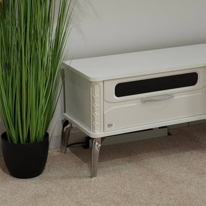 Delta Modern TV Table with Fireplace Decor