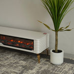 Padina Modern TV Table with Fireplace Decor