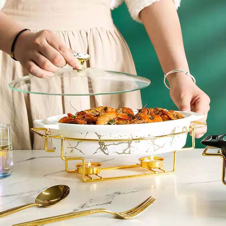 Luxury Ceramic Oval Shape Buffet
