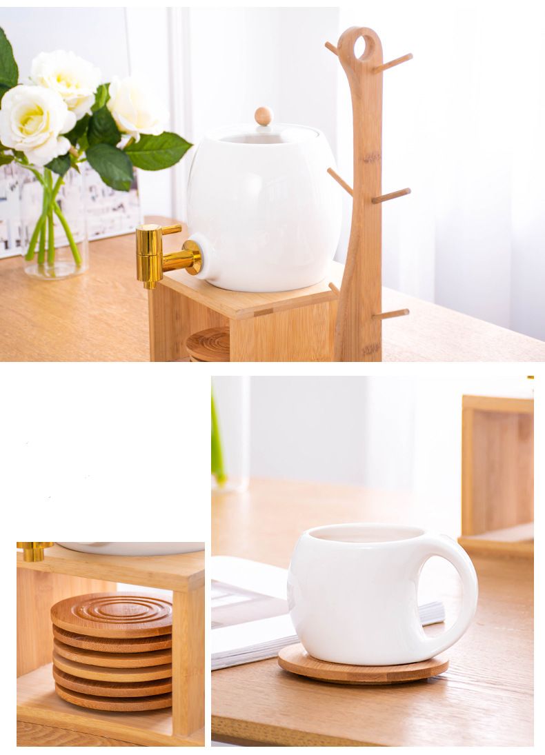 Ceramic Coffee Kettle and Hanging Cups