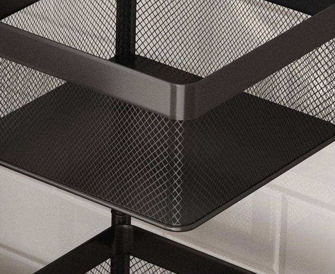 5 Tiered Square Rotating Shelf - Black