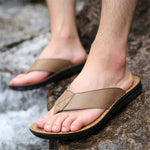 Leather Summer Men and Women Flip Flops